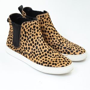 Animal print high top sneakers calf hair Loeffler Randall 10